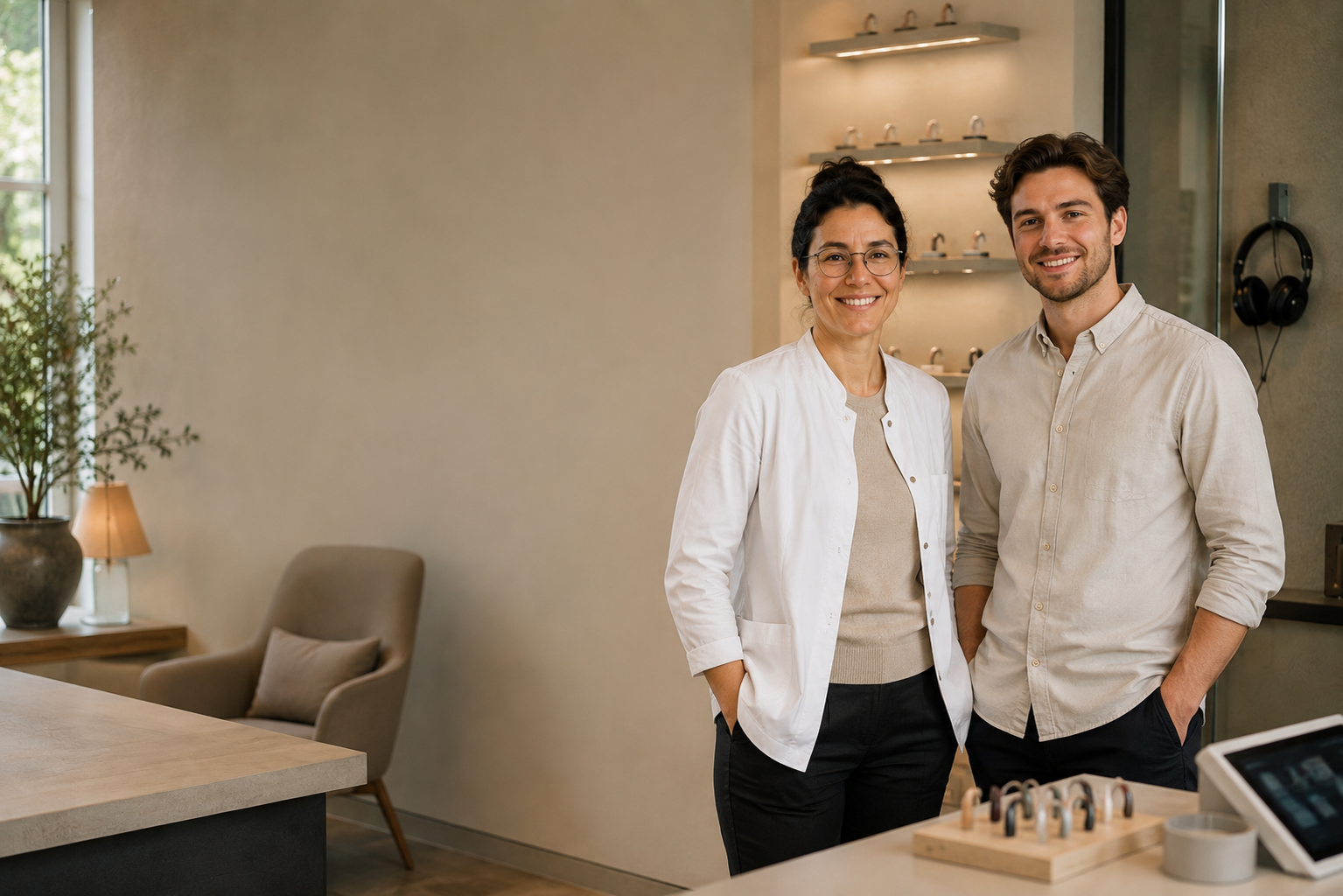 Hörakustikerin und Hörakustiker im Beratungsstudio